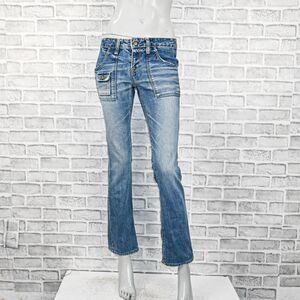 orSlow Japan Low rise crop Denim Jeans multi pocket sz 1